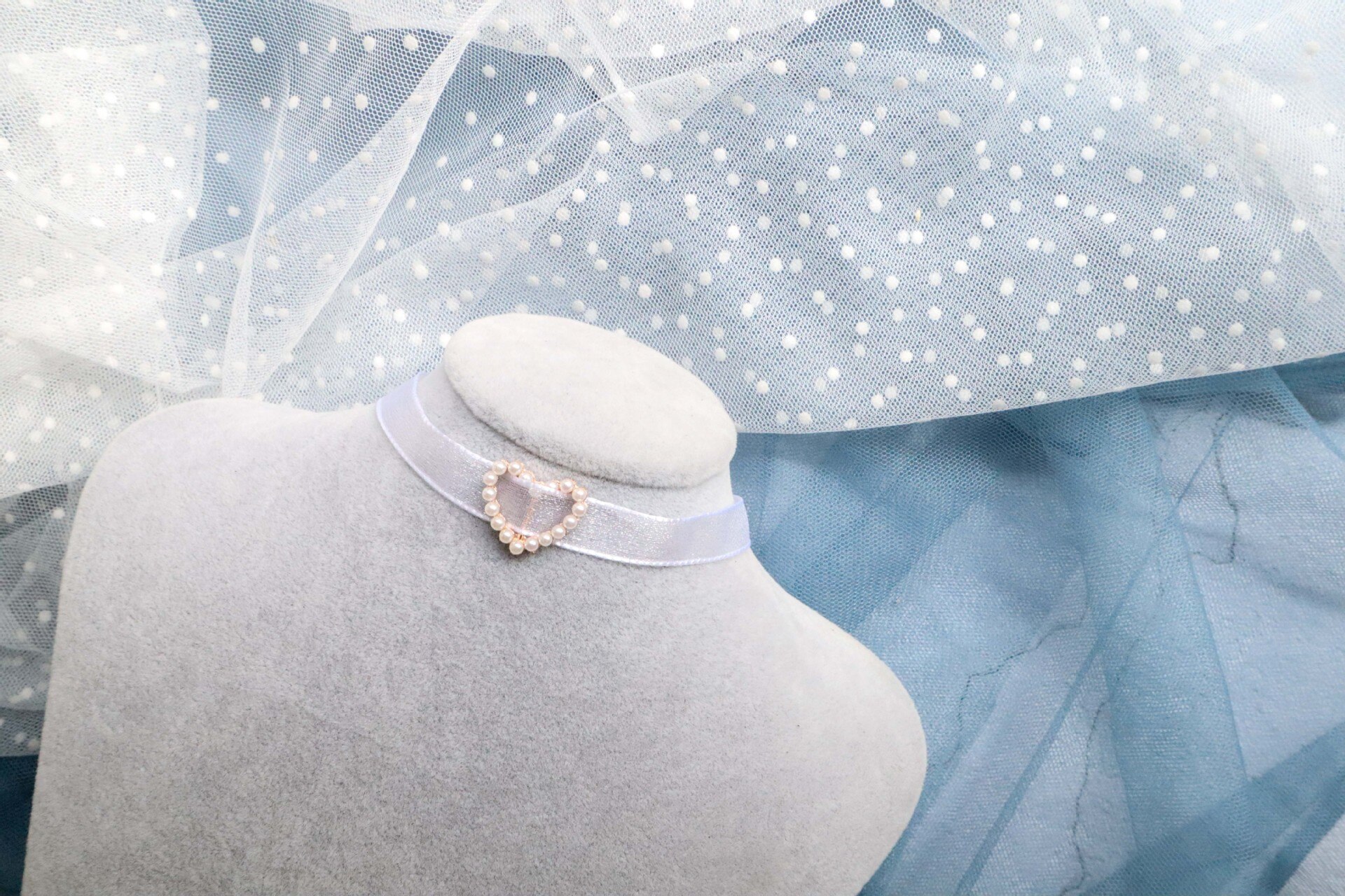 Sommer hjerte blonde choker halskæde hvidt bånd kort kraveben krave til kvinde smykker japan og korea stil: 4