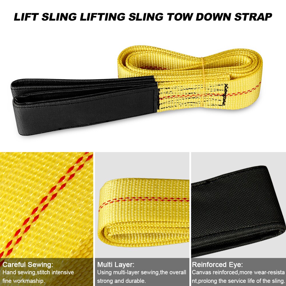 2&quot; x 6ft Nylon Web Lifting Sling Tow Strap Eye &amp; Eye with Heavy Duty Flat Loops Polyester webbing