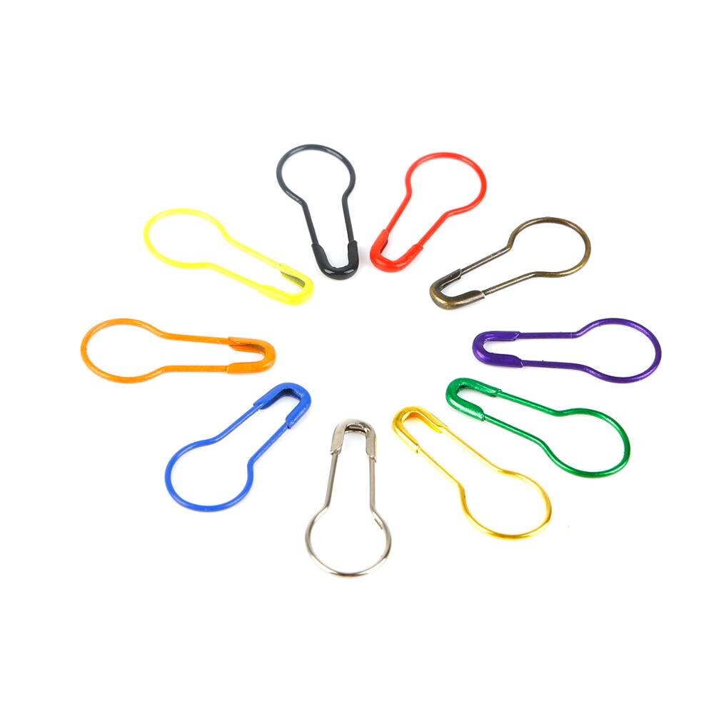 100pcs/box Mixed Color Safety Pins Calabash Gourd Shape Safety Pin Markers Pins Craft Sewing Knitting Stitch Holder Accessories