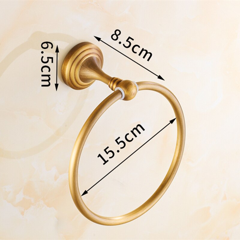 Ensemble d'accessoires de salle de bain en laiton brossé, ensemble d'accessoires de salle de bain solide, produits muraux, ensembles de matériel de bain Antique, brosse en Bronze huilé: towel ring