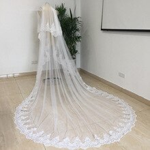 Weiß/Elfenbein 2T Kathedrale Pailletten Spitze Hochzeit Schleier mit Kamm Neue Braut Schleier Hochzeit Zubehör