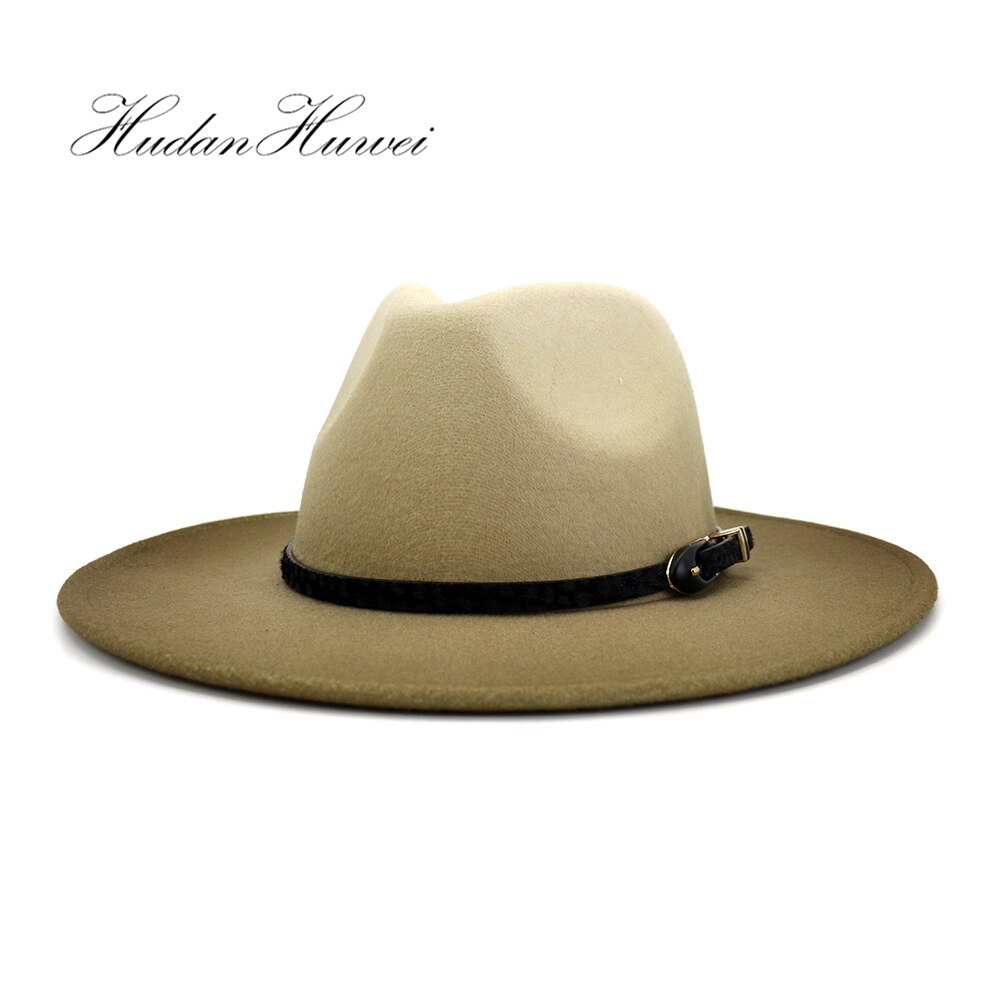 Heren dames geschilderde wollen fedora hoed europese en amerikaanse stijl grote rand hoed unisex katoen polyester petten