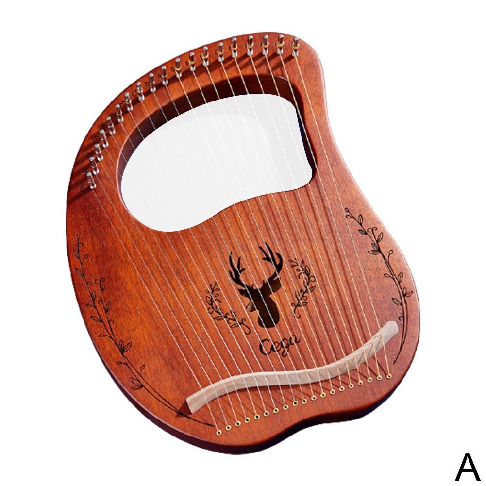 Lyre Piano-ARPA de madera de caoba de 19 cuerdas para instrumento Musical, 16 cuerdas de repuesto y llave inglesa de afinación con C8A4: A