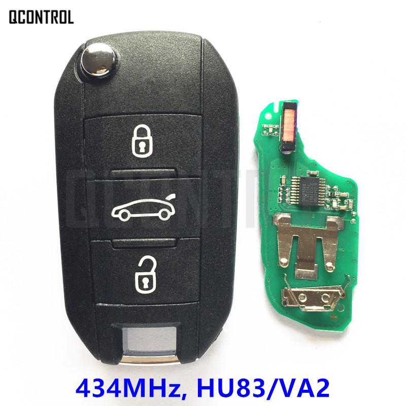 QCONTROL 3 Knoppen Auto Afstandsbediening Sleutel voor Citroen C4 Cactus Hella 434 MHz HU83 of VA2 Blade
