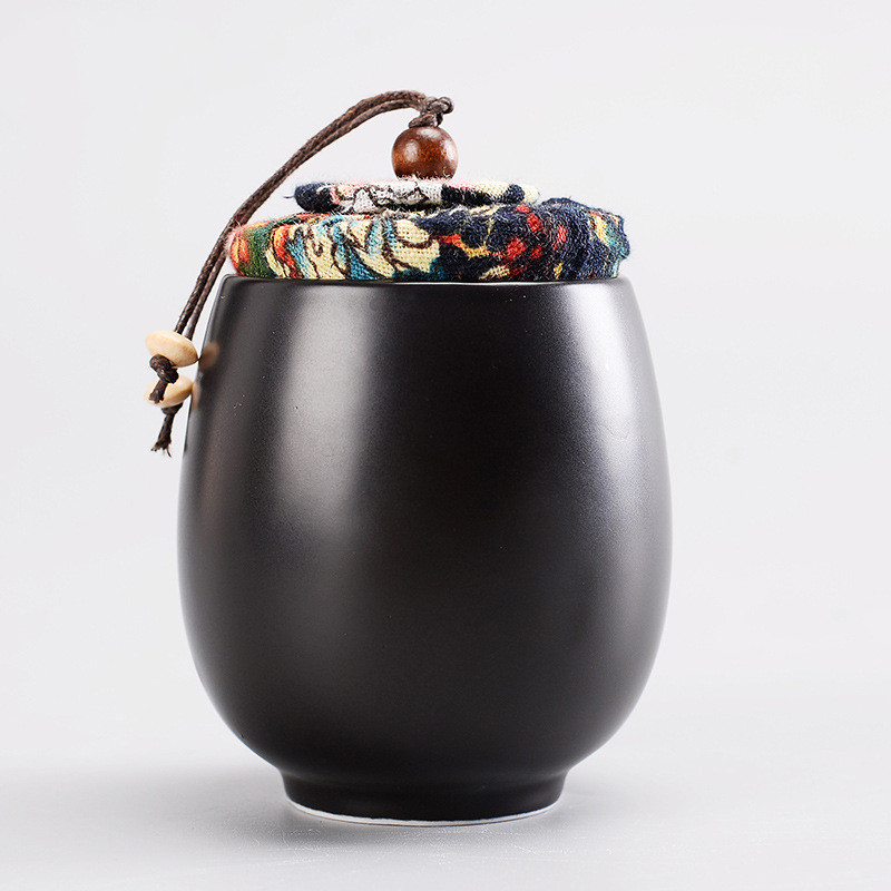 Ceramics tea jar Tieguanyin containers travel tea bag storage box Portable Sealed tea caddy spice organizer Candy storage tank: Tea caddy  J