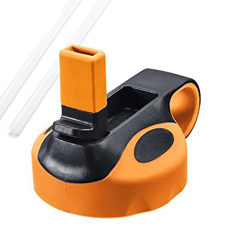 För vattenkolv halm flip lock lock 12 16 18 20 32 40 64oz bred mun vattenflaska: Orange
