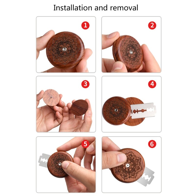 Cuchillo de madera para pan, maquinilla de afeitar con bolsa de almacenamiento, herramienta de corte de puntuación de masa Lame de pan redondo para panaderos de masa de pan DIY