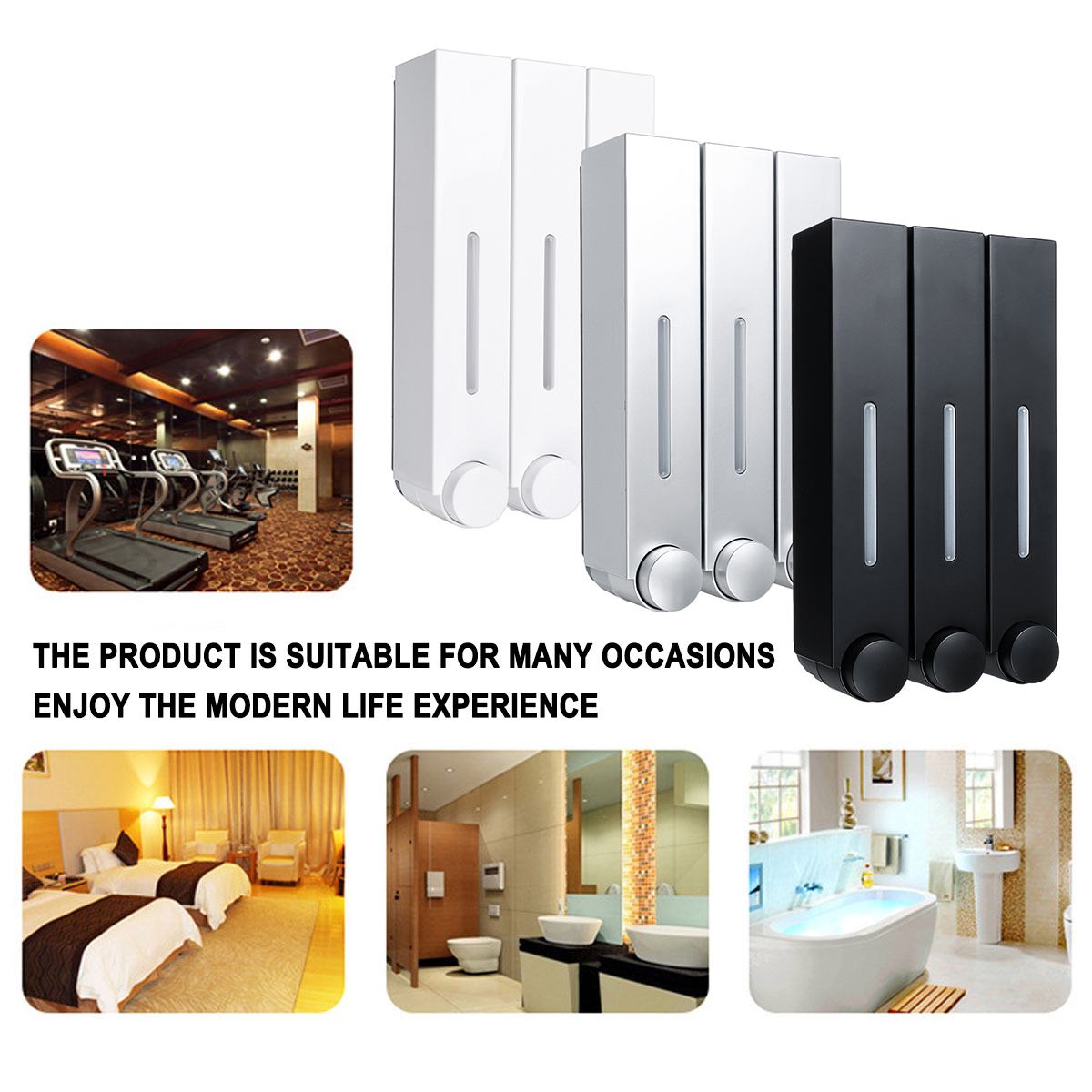 Single/Double 350ml Liquid Soap Dispenser Hand Touch Wall Mounted Liquid Soap Container Shower Bottle For Kitchen Bathroom Hotel