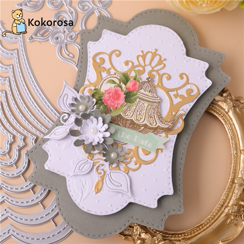 Kokorosa Hollow Frame Background Metal Cutting Dies Scrapbooking Diy Card Album Embossing Crafts Die Cut Dies for