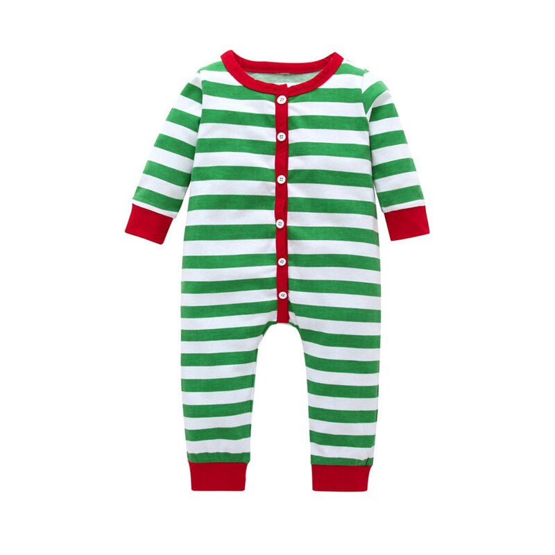 Newborn Baby Kids Boys Girls Xmas Pajamas Cotton Romper One Piece Sleepwear Set