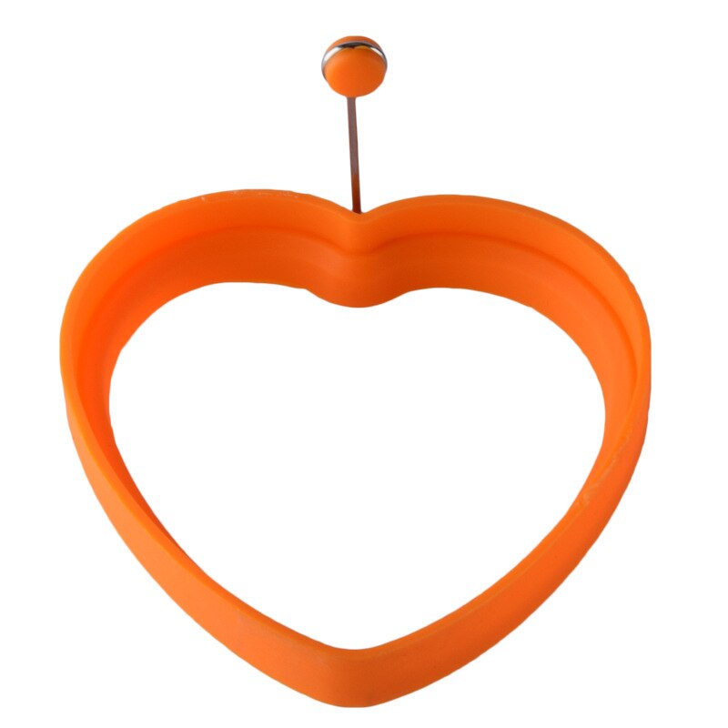 Silicone Fried egg mold round Heart-Shaped Star Bear Flower Omelette Maker Molded Silicone Omelette Pancake Baking Shape: 4HEART-ORANGE