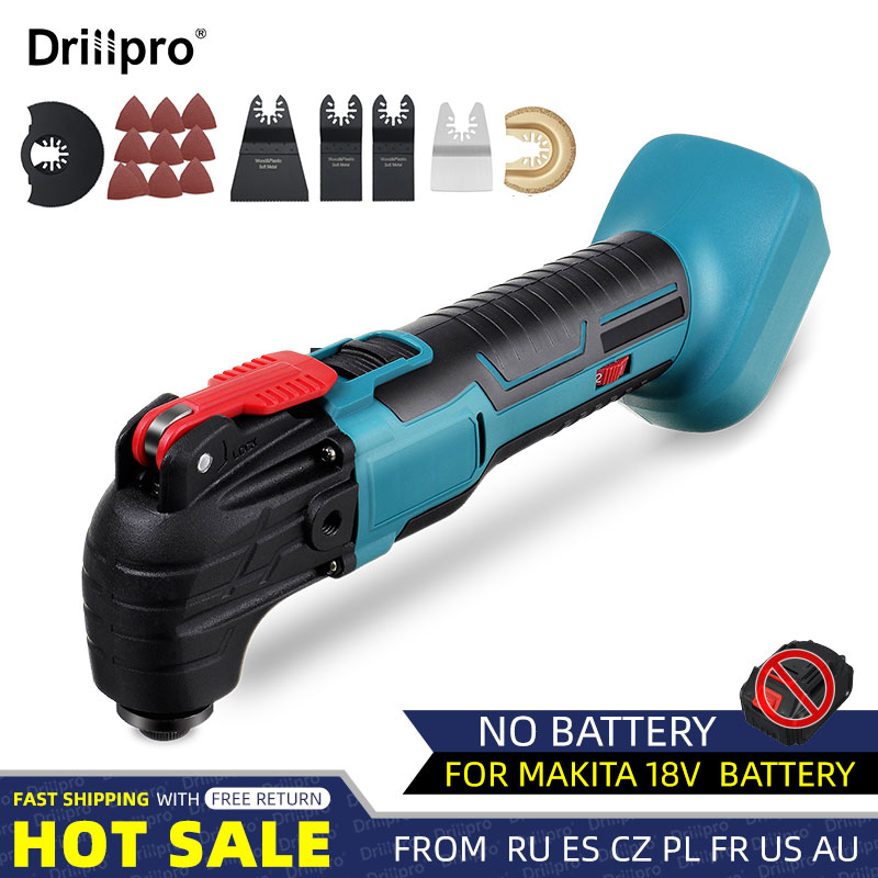 Drillpro 6 Speeds Cordless Oscillating Multi Tool Variable Speed Adjustable Renovator Woodworking Tool For Makita 18V Battery