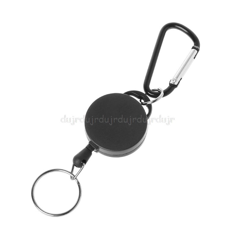 Retractable Reel Adjustable Wire Rope Keychain With Carabiner Anti-theft Anti Lost Keychain D11 19
