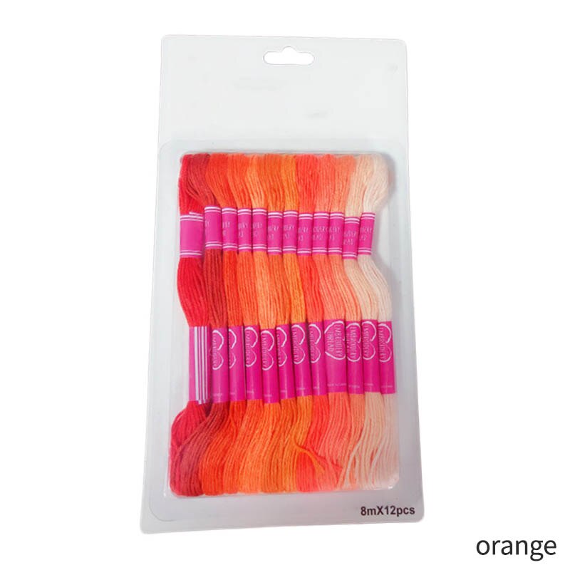 Similar Thread Gradient Color Embroidery Thread Cross Stitch Cotton Sewing Skeins Floss Kit 12Pcs Needle Craft: Orange