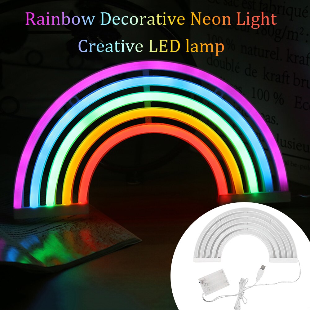 Rainbow Decor Neon Light Lamp Muur Decor Kerst Neon Lamp Buis Voor Dorm Party Decor Creëren sfeer