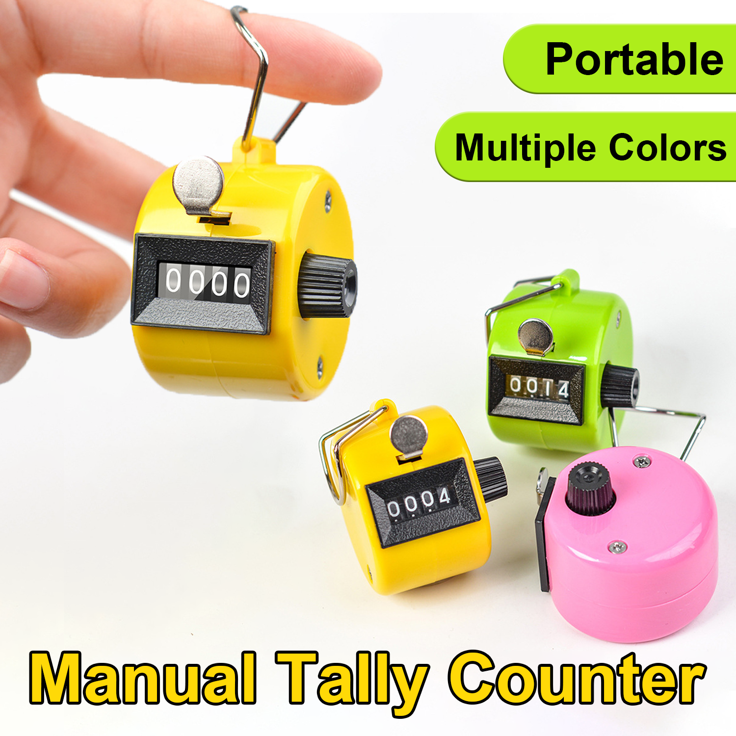 Manual Tally Counter Digital Metal Counting Counter 4 Digit Palm Number Clicker for Number Count Assorted Coaching Fishing Golf