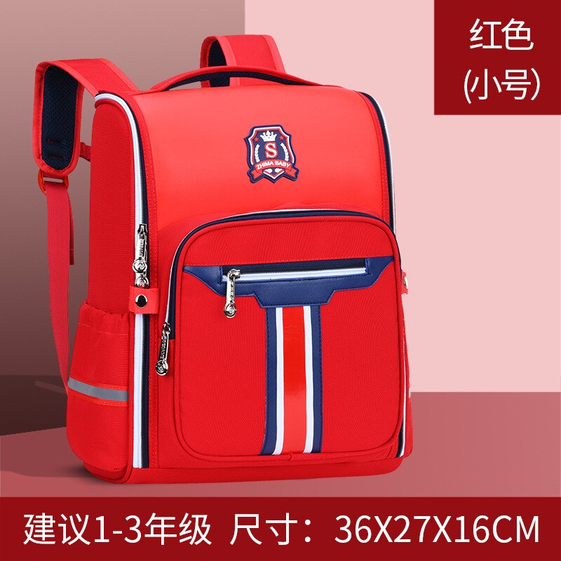 Geeignet für sterben klassen 1-9 freundlicher Orthopädische Schule Rucksack Schule taschen Für jungen Wasserdichte Rucksäcke freundlicher Schulranzen Schoolbgs: klein rot