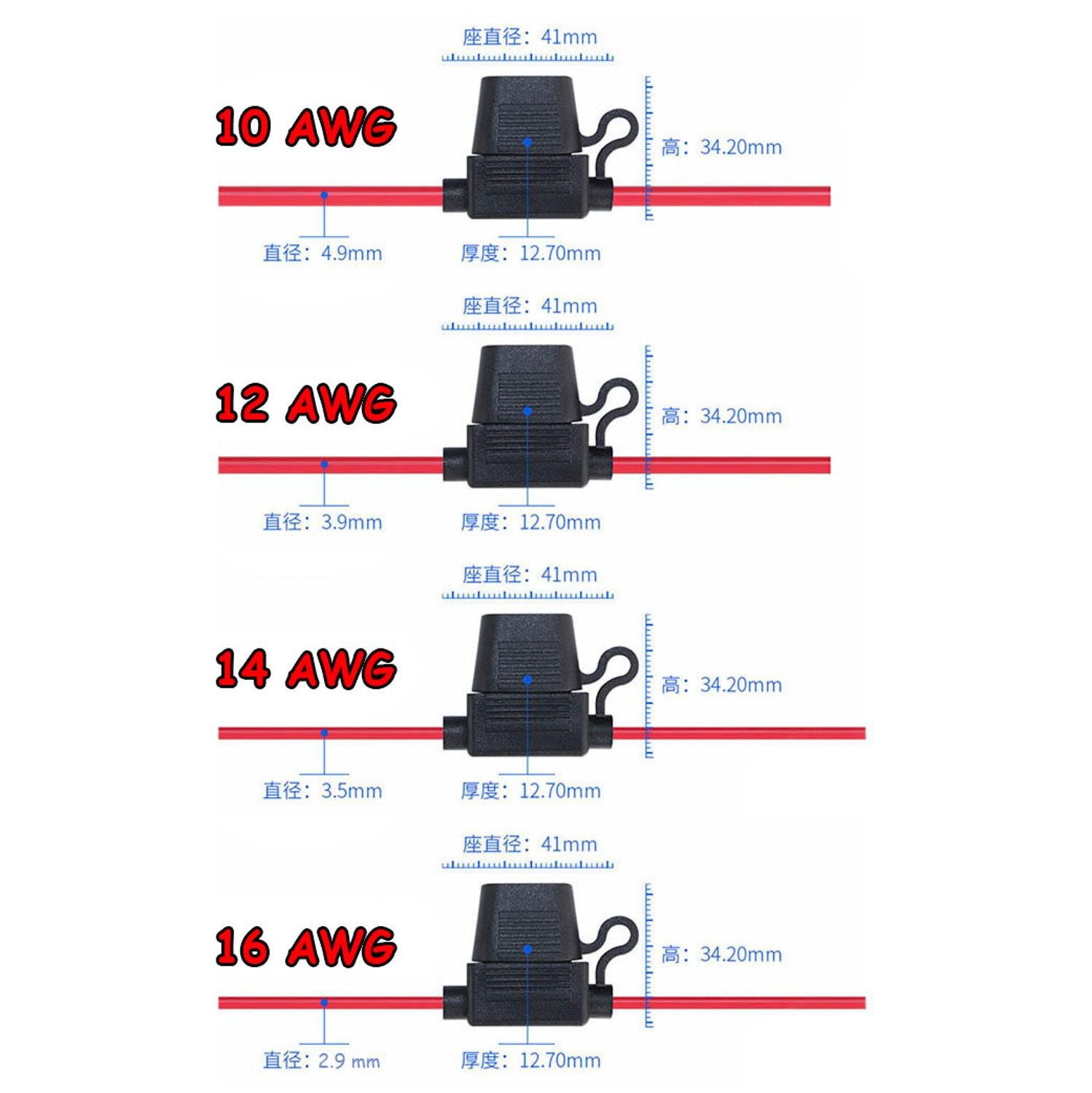 1 PCs 10awg fuse holder "standard" on wire, car fuse holder, waterproof housing