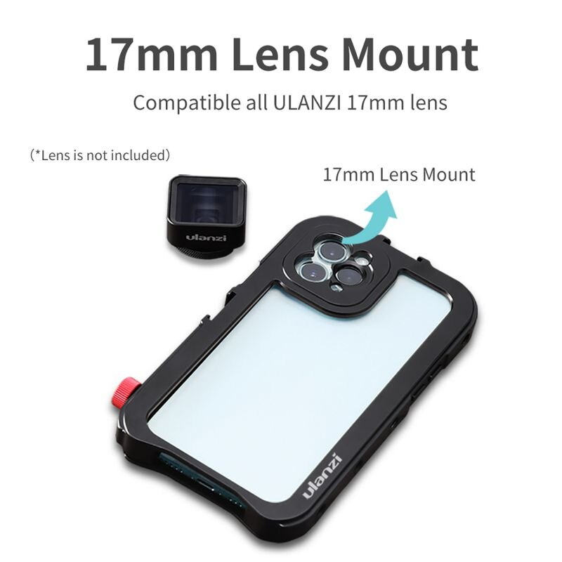 Metal Phone Cage For IPhone 11/11 Pro/11 Pro Max 17mm Interface Cage Vlog Video Accessory For Lens Durable