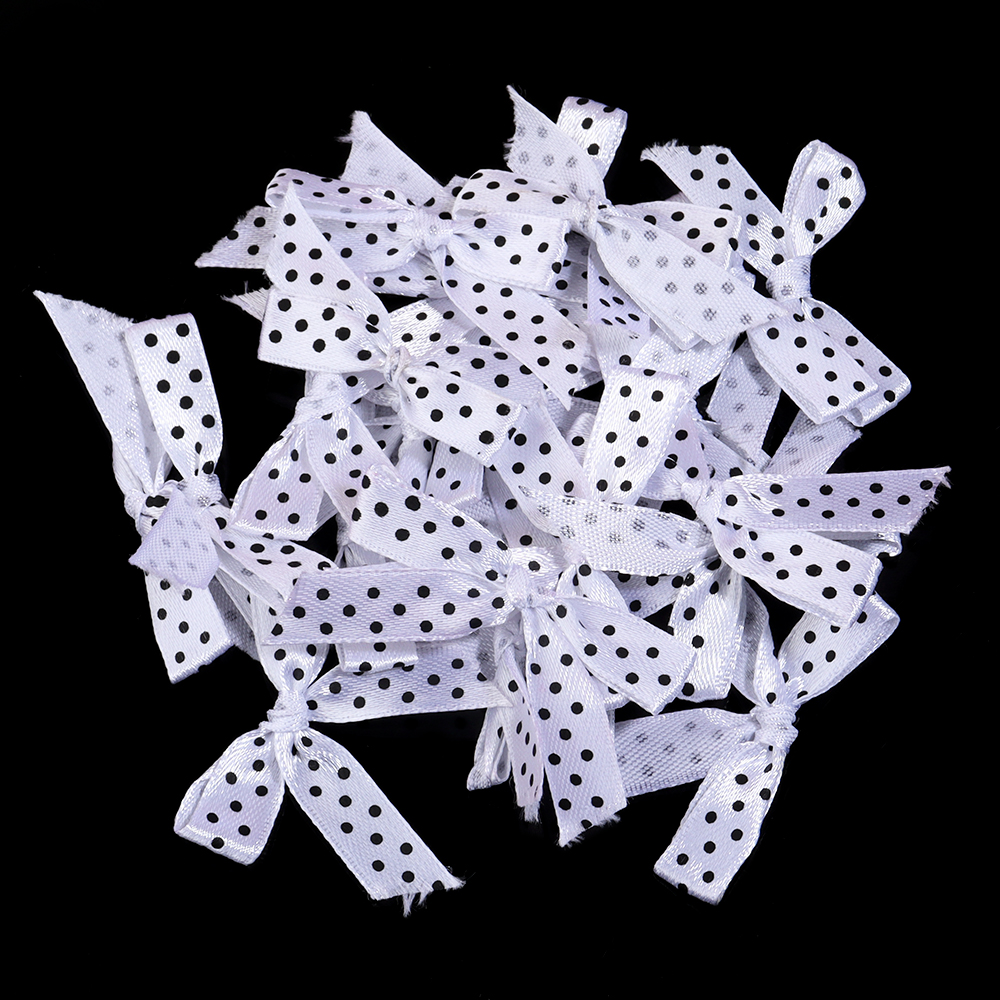 50 teile/los Farbe Polka Punkt Bogen Band Gebunden BöGen für Kleidung Party Dekoration DIY Haarnadel Handwerk Zubehör Materialien: transparent
