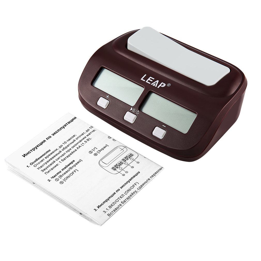LEAP Compact Digital Chess Clock Count Up Down Timer Electronic Board Game Bonus Competition Master Tournament Free