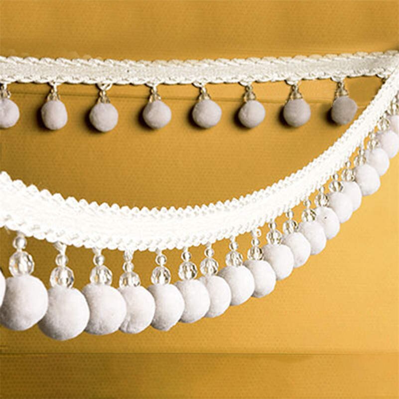 1M Pom Pom Bobble Trim Fringe Gordijn Naaien Sofa Kwastje Ballen Rand Kralen Lint Bobble Rand Bekleding Ambachten: 11