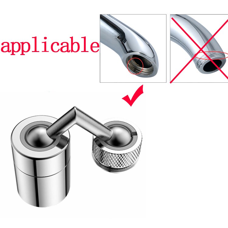 Universal 720 Graden Kraan Filter Hoofd Anti Splash Filter Mobiele Keuken Kraan Waterbesparende Nozzle Spuit Kraan Extender: For internal thread