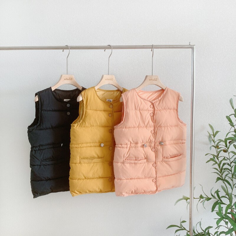 Bomullsvest til låve til høst og vinter babyvest smålåve jente vinterklær takrenne Vest