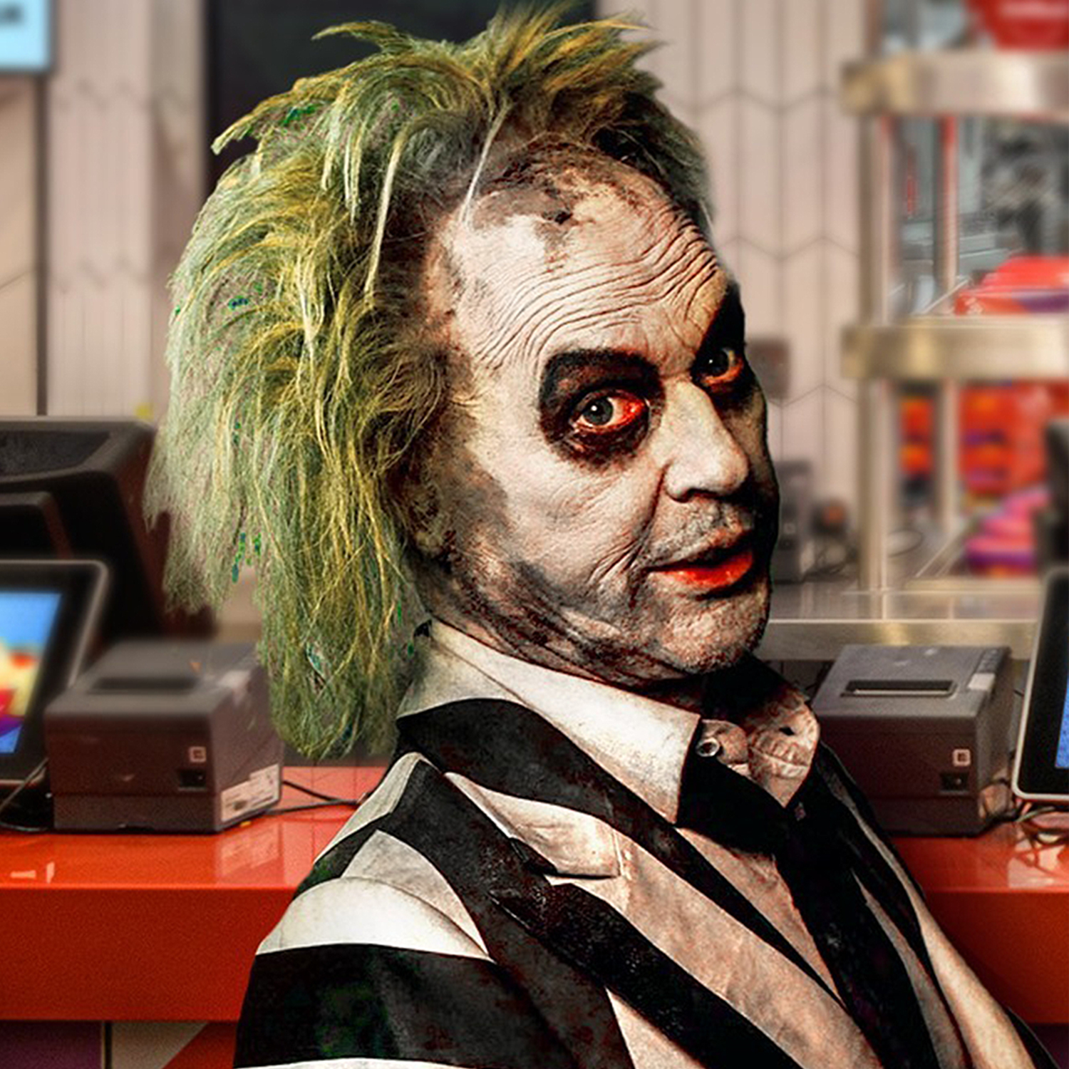 Groene pruik met kaal cap Clown korte krullende pruik groene pluizige golvende pruik partij cosplay pruiken Halloween pruik mannen, 6 inch synthetische pruiken