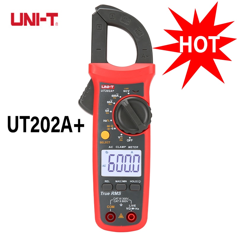 UNI-T UT202A + Klem Meter Digitale Stroomtang Digitale Multimeter Ac Stroom Ac/Dc Spanning Weerstand Tester