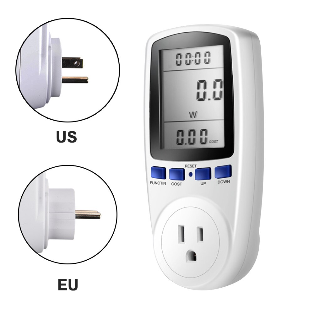 220V Ac Eu Lcd Digitale Power Meter Socket Wattage Kwh Energie Meter Wattmeter Meten Outlet Power Analyzer