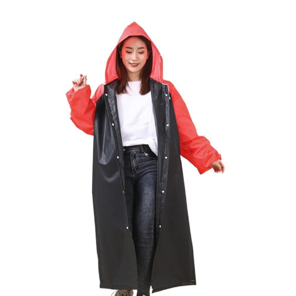 Long Raincoat Practical Lightweight Multifunctional Portable Long Outdoor Raincoat for Outdoor Rain Jacket Hooded Raincoat: Black