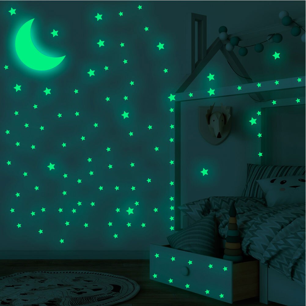 338Pcs Sterren Glow Stickers Lichtgevende Muurstickers Glow In The Dark Decals Voor Kids Baby Kamers Fluorescerende Stickers Thuis decor