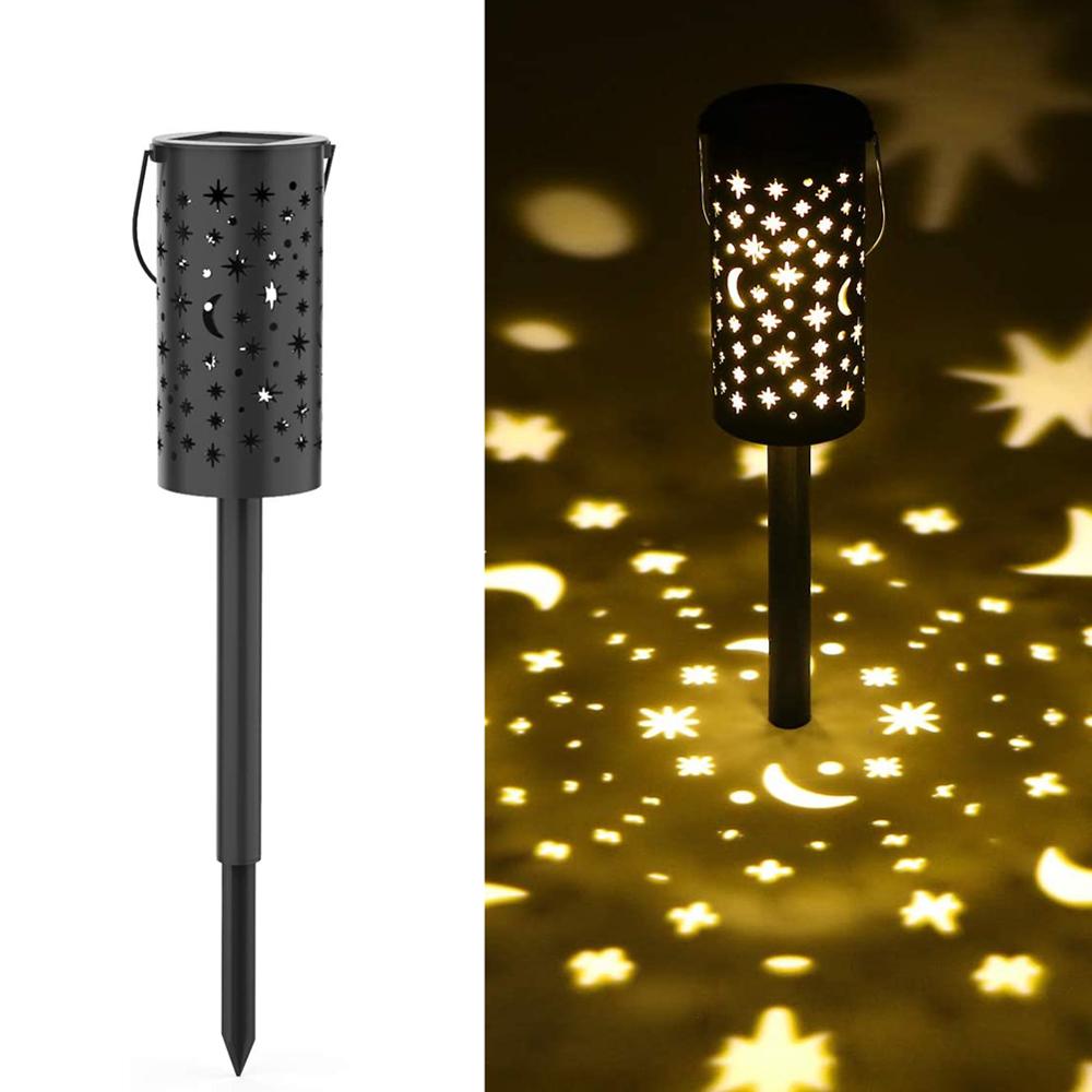 Solar Garden Lights Outdoor Star Moon LED Solar Lights Waterproof Solar Lamp Lantern Pathway Garden Stake Light Decoration Light: 1pcs