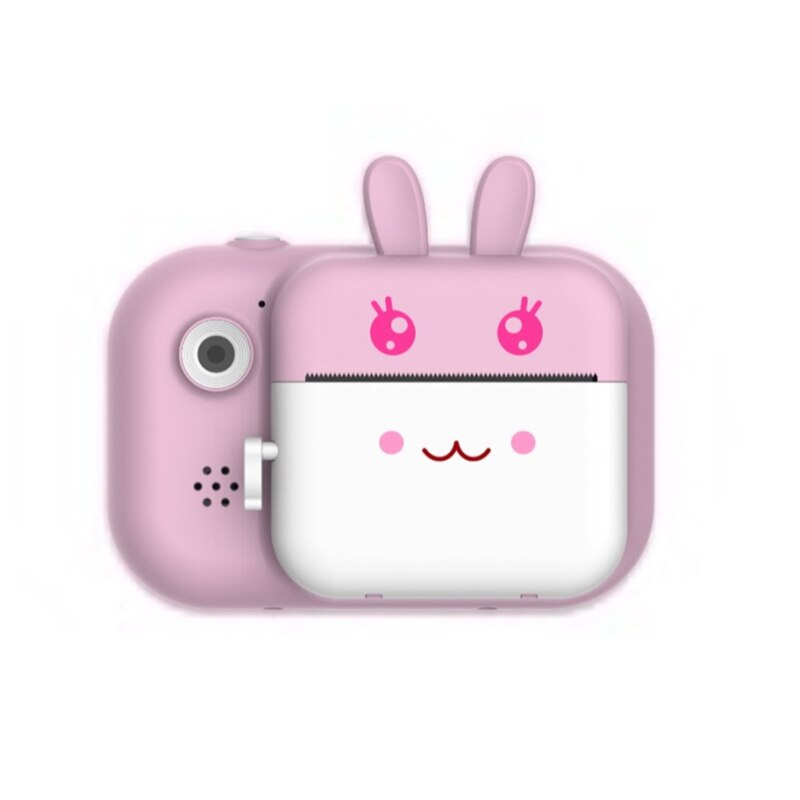 2.4 Inch 1080P With 16GB Memory Card Instant Print 2MP HD Digital Camera Video+Photo Paper Xmas OTG For Kids: Pink Rabbit