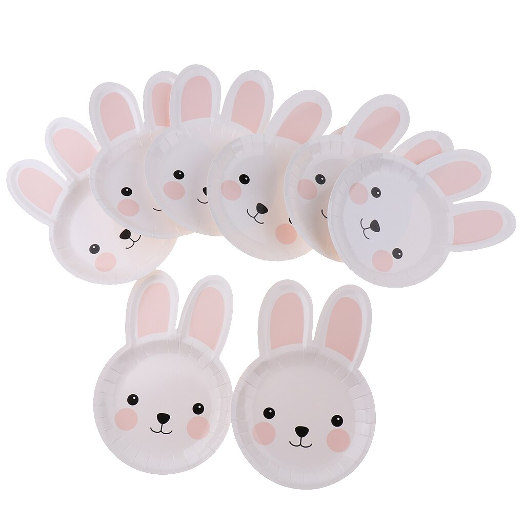 8 X Happy Easter Bunny Paper Plates Birthday Party Tableware Decor Disposable Plates Baby Shower Plates Party Decoration