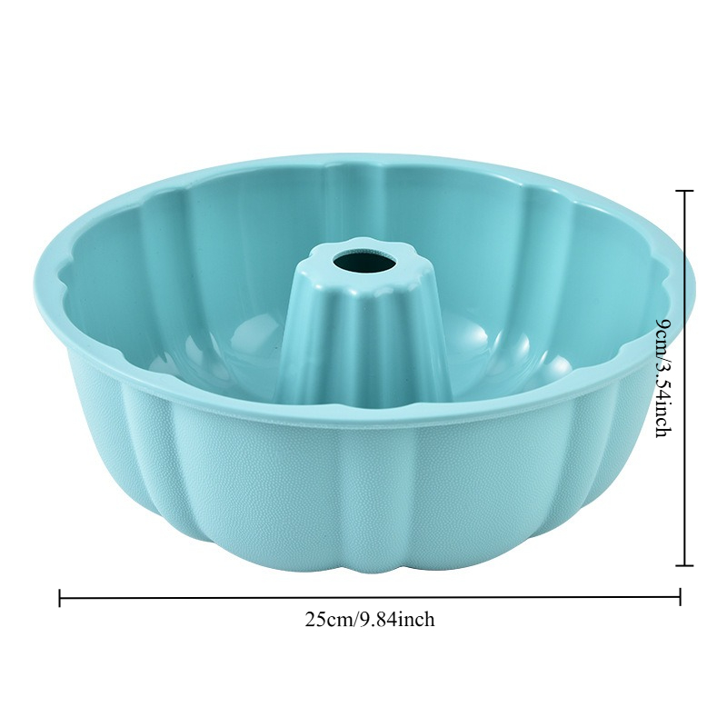 10inch Bundt Cake Pan Non-Stick Silicone Bakeware Fluted Round Baking Mold for Oven Home Kitchen Premium Reusable Easy Release