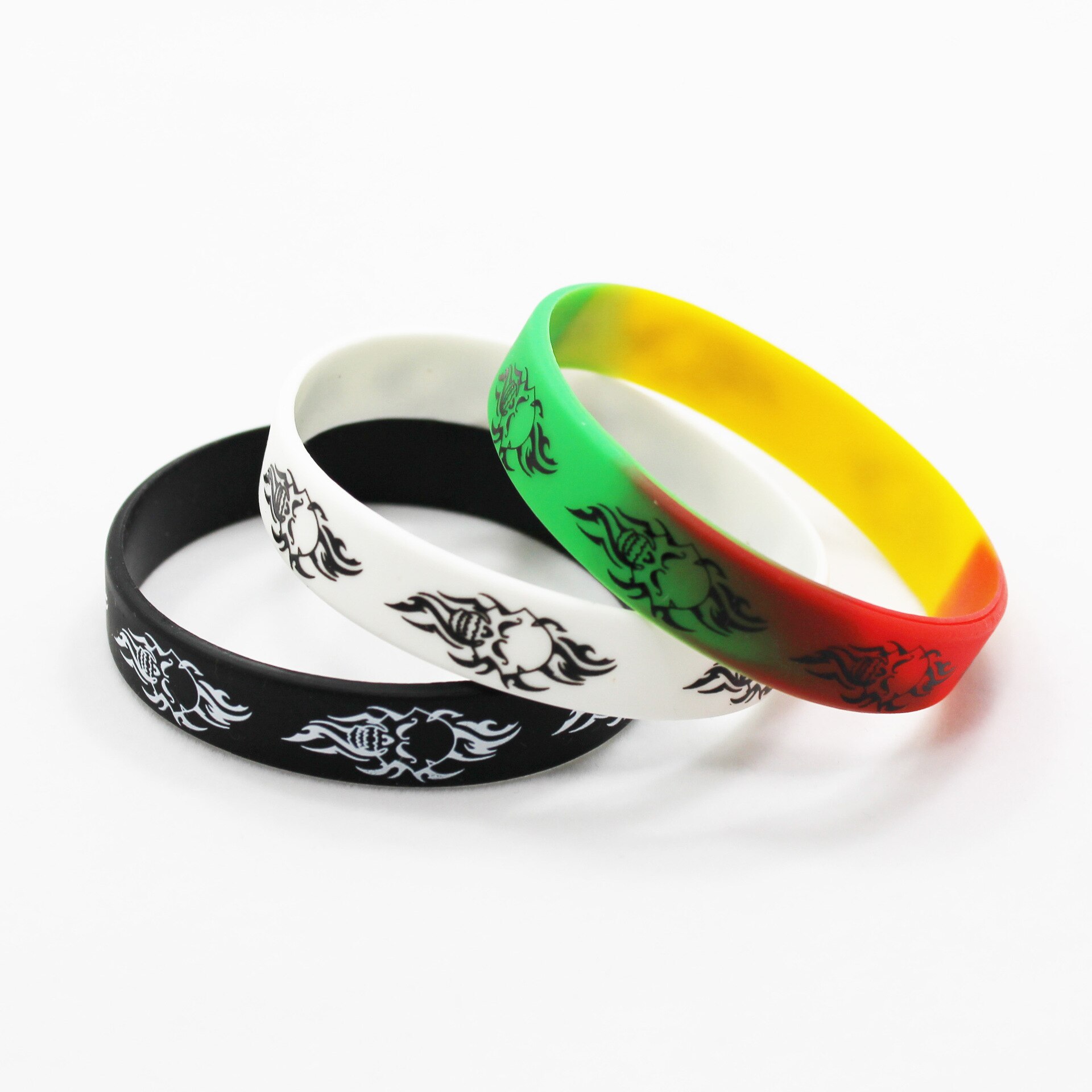 1pc jamaica schedel hiphop siliconen armbanden en armbanden met aangepaste print armband sport siliconen polsband sieraden  sh328