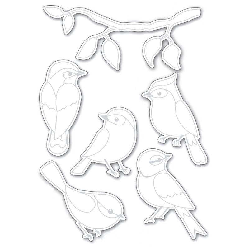 Tampons Pour Scrapbooking Tampons Transparents Oiseaux Et Branches - Silicone - Pour Scrapbooking Et DIY - 16x11cm Tampon Stamping Transparent