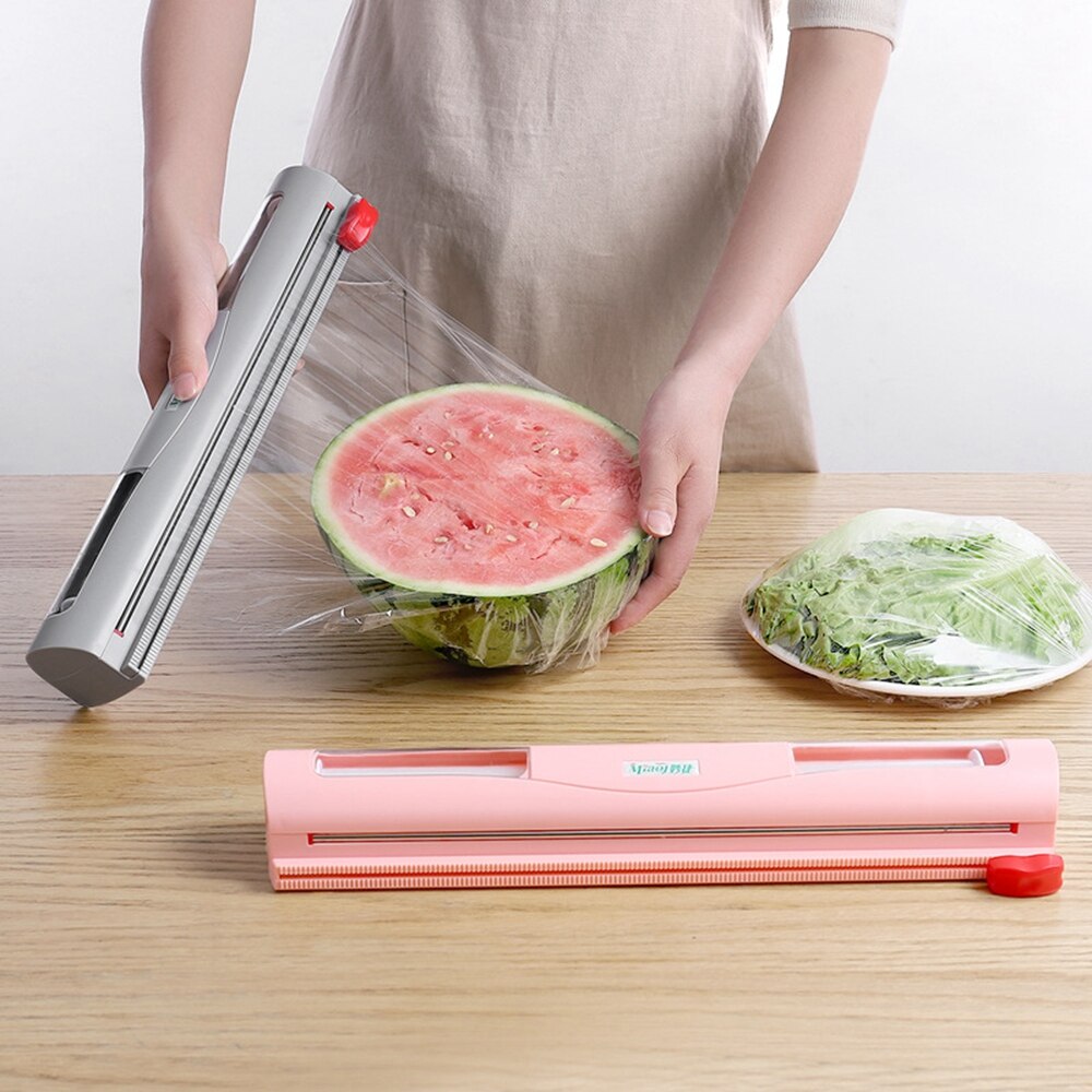 Eten Wrap Dispenser Cutter Keuken Tool Folie Vershoudfolie Wrap Dispenser Plastic Sharp Cutter Opslag Houder Keuken Tool