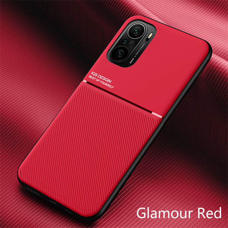 Luxe Lederen Telefoon Case Voor Xiaomi Mi Poco F3 F3 GT Magnetische Plaat Autohouder Achterkant Voor Mi Pocophone X3 NFC M3 M2 F2 Pro: kunststof / Black