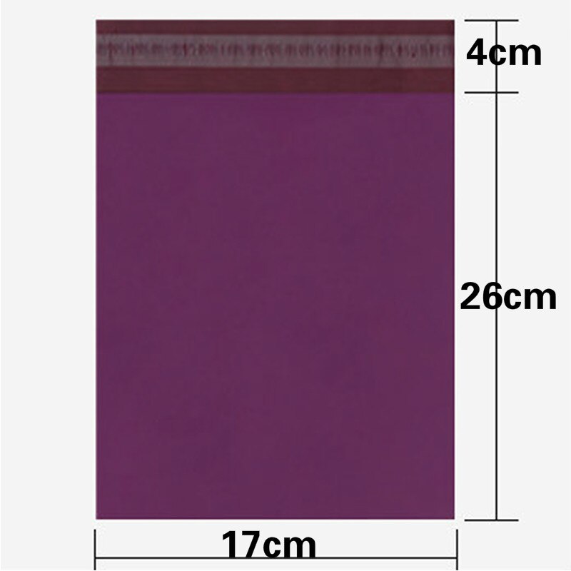 50 st/lot lila tjocka påsar expressbud påsar självförslutande självhäftande vattentät plast poly kuvert postpåsar: 17 x 30 cm 50 st