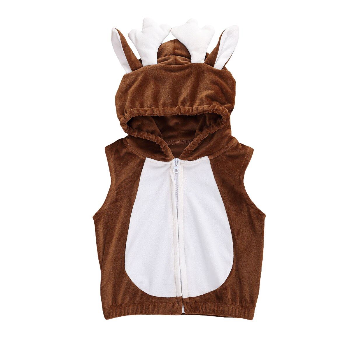 Pasgeboren Pluche Vest, Baby Mouwloze Kleurblok Drie-Dimensionale Gewei Kapmantel Winter Warm Tops Vest