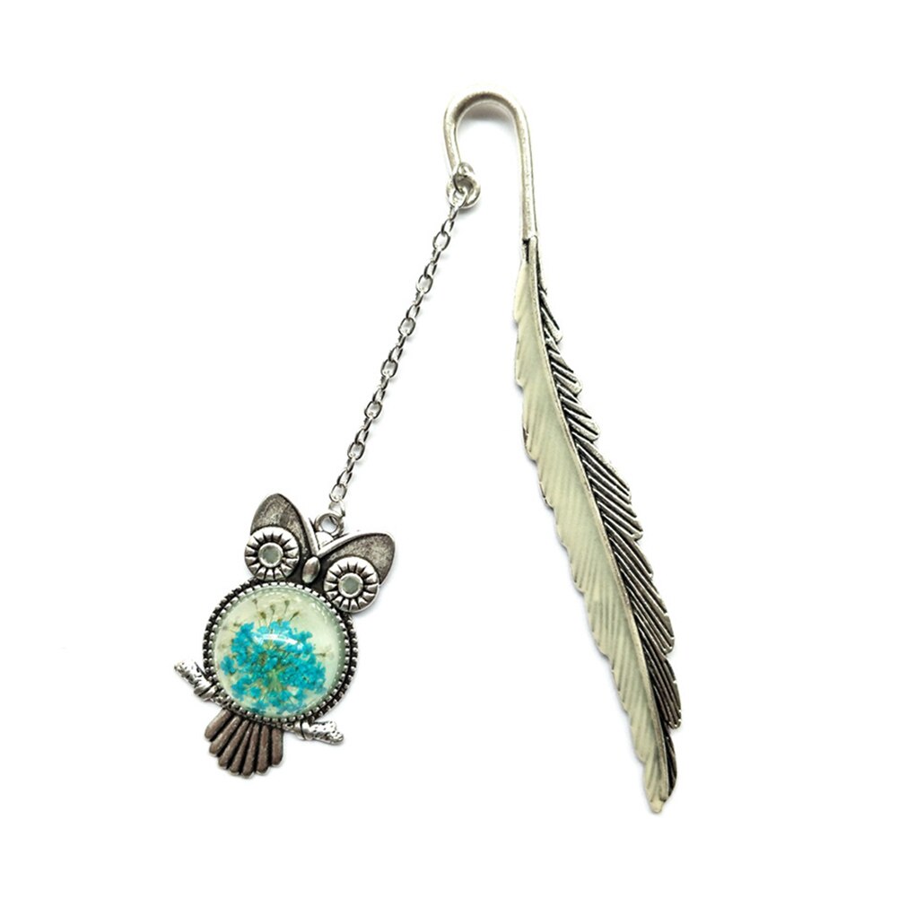 Metal Bookmark Feather Crown Luminous Feather Owl Bookmark Glow In The Dark Label Read Maker Book Accessories