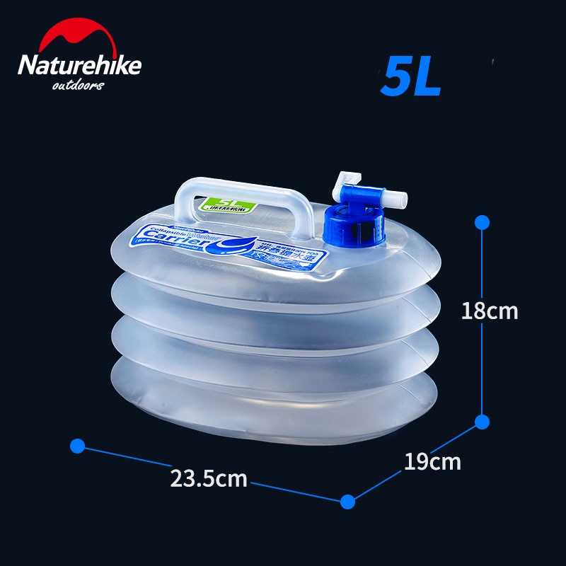 Naturehike Outdoor Camping Foldable Bucket Collapsible Water Bag Container Folding Bucket with Tap Portable Water Bag NH14S002-T