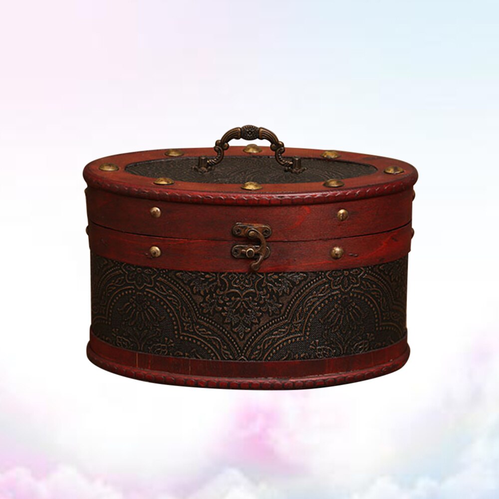 Delicate Ancient Chinese Style Round Tea Leaves Cake Storage Box Tea leaves Display Organizer Wooden Tea Package Box - A Si