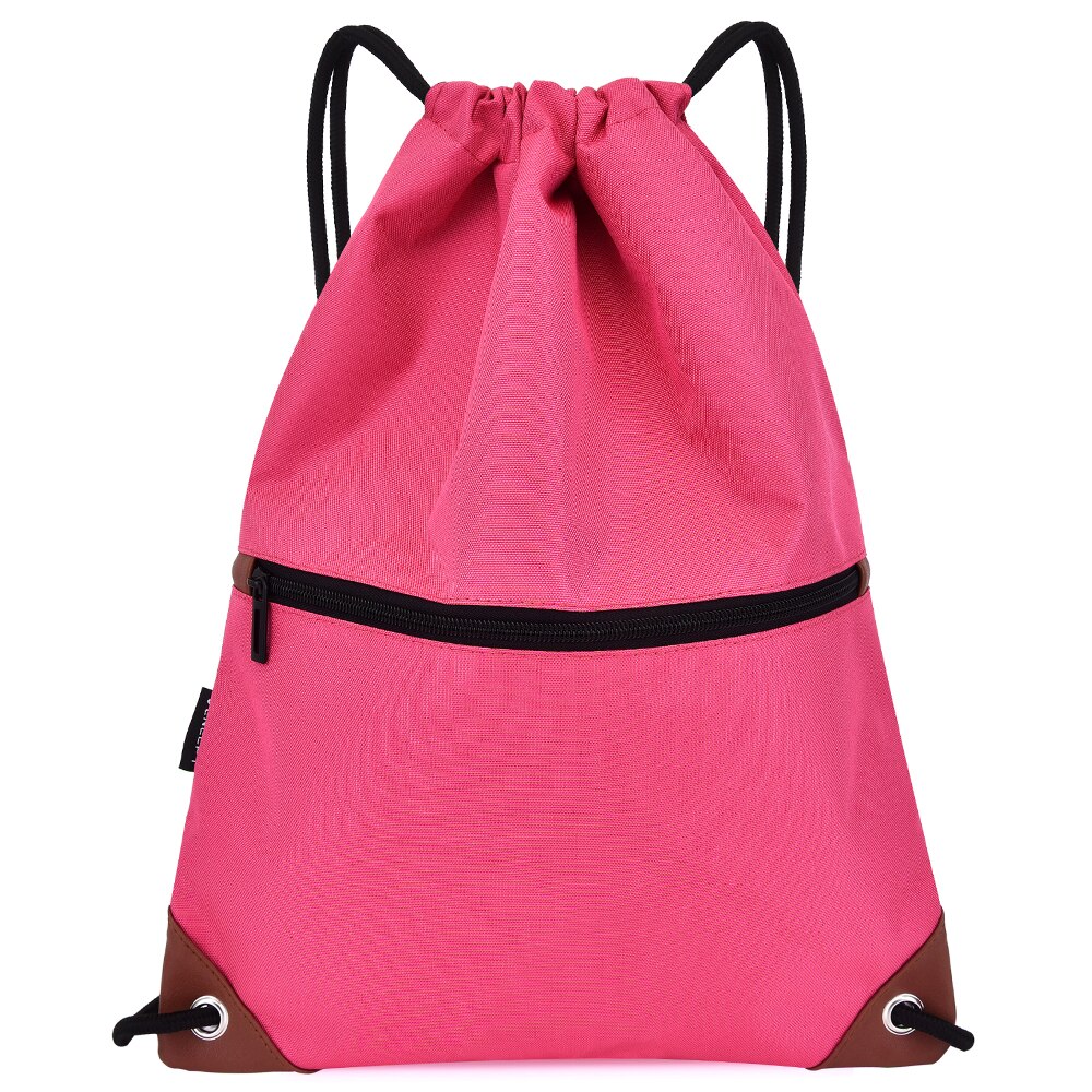 Mochila De gimnasio resistente al agua con cordón, bolsa de cubo con bolsillos con cremallera, ligera, bolsa deportiva: Gym Sack 5