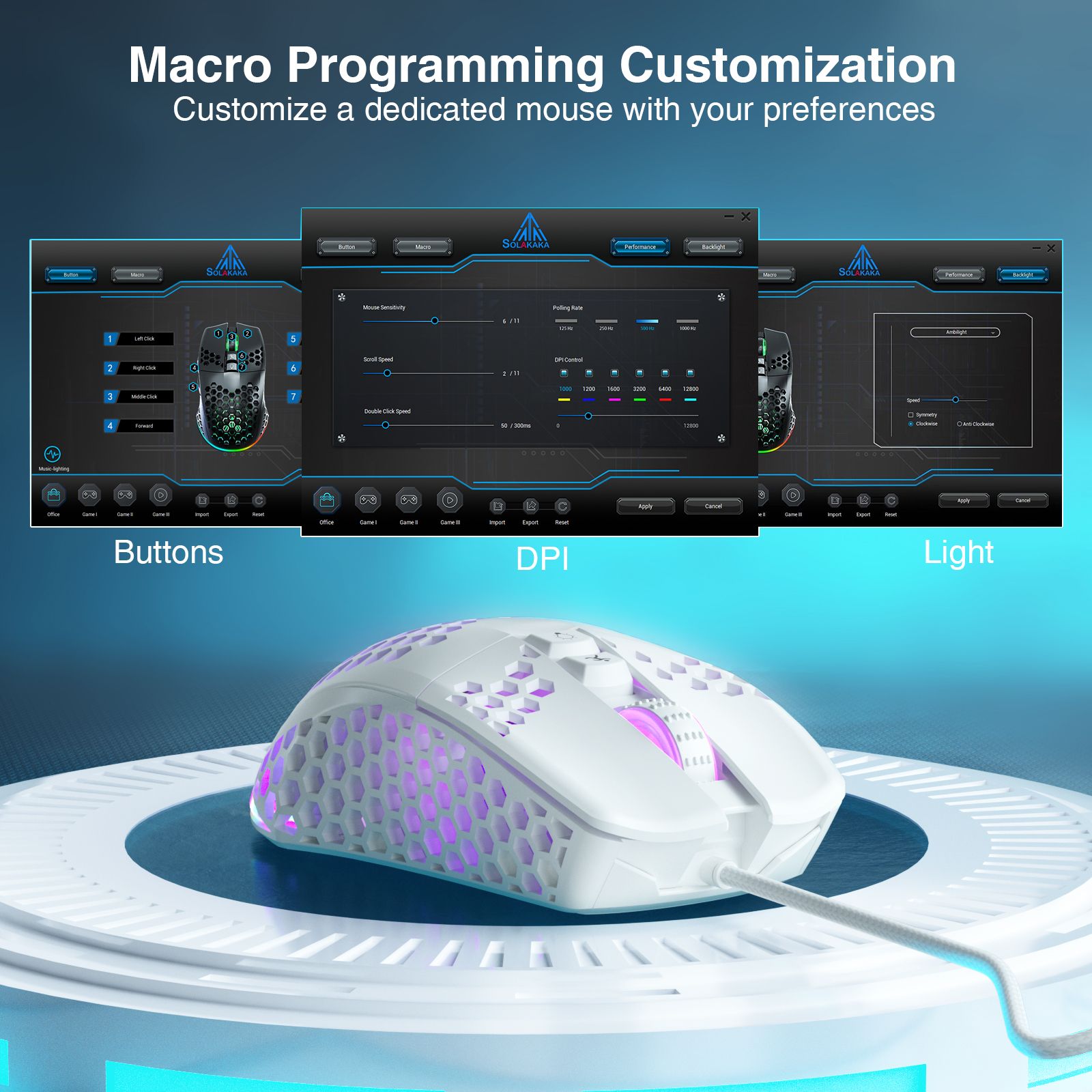 Solakaka sm900 Gaming-Maus 12800dpi programmier bare Computer ergonomische Mäuse für MacBook PC