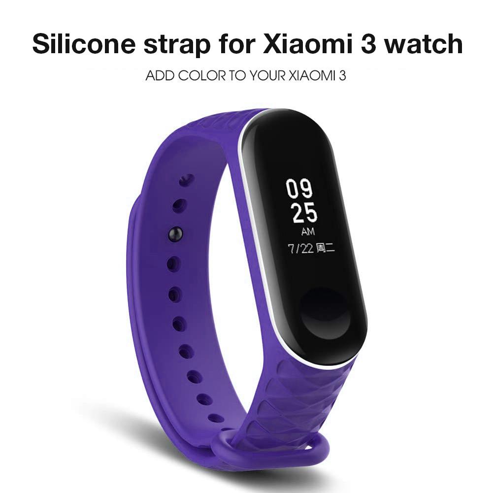 Suitable for Millet Bracelet 3 Silicone Solid Color Monochrome Texture Diamond Replacement Wristband for Xiaomi Mi 3 Wrist Strap