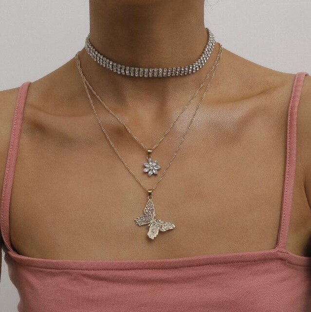 HZ Neue Kühlen Strass Glänzende Chocker Metall Persönlichkeit Entwickelt Kette Coole Halskette Für Frauen männer Schmuck: 3